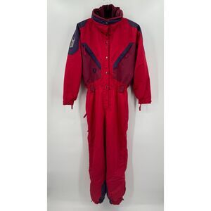 DEGRE 7 Vintage Red Blue Climset Ski Snow Suit with Recco Size 10